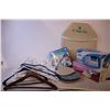 Image 1 : *Iron, Sewing Iron, Clothes Hangers, Seat Cushion +Misc
