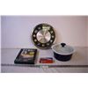 Image 1 : Wall Clock, Casserole Dish w/ Lid + Misc