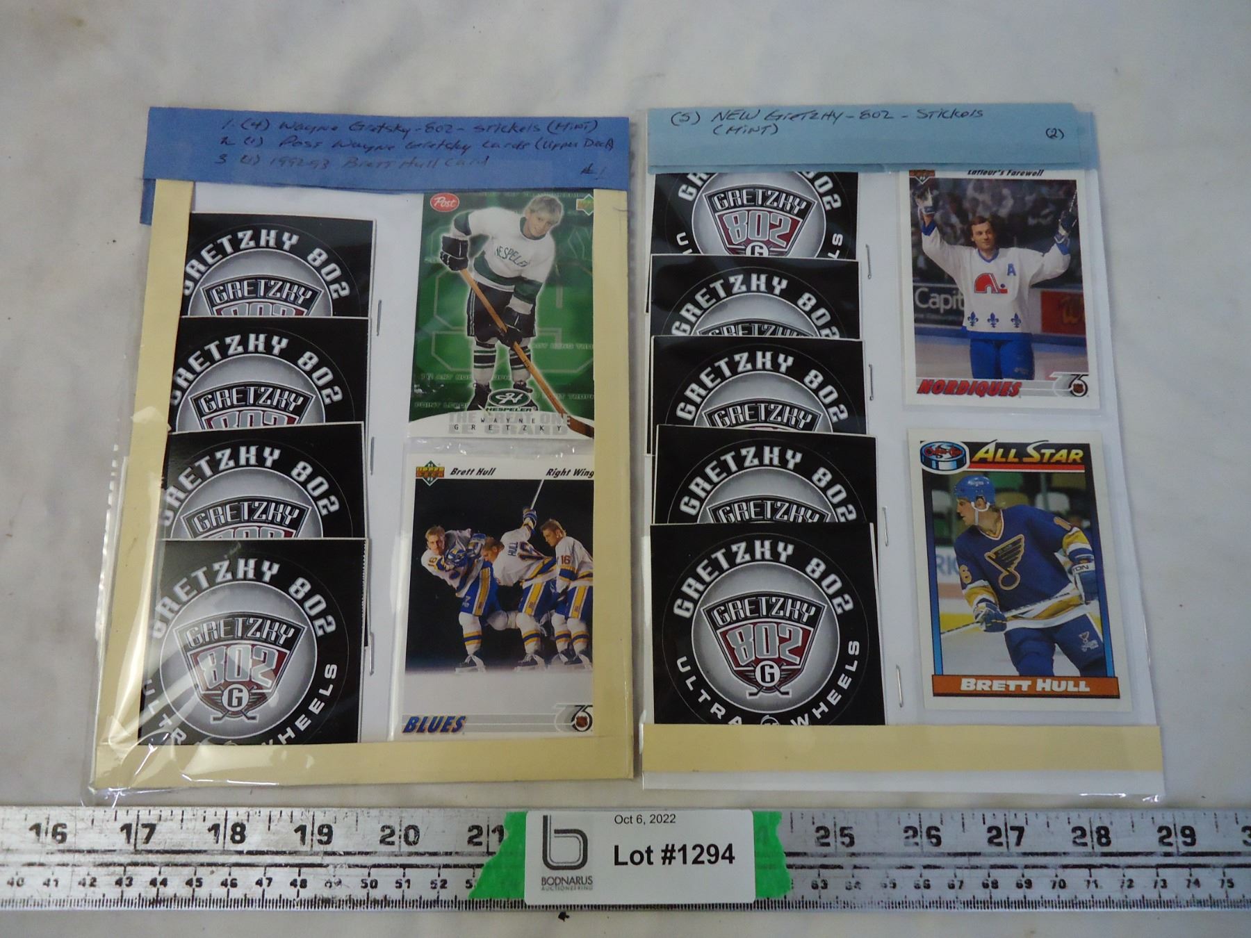 (2) Sleeves of hockey cards and stickers(as in description in pictures)