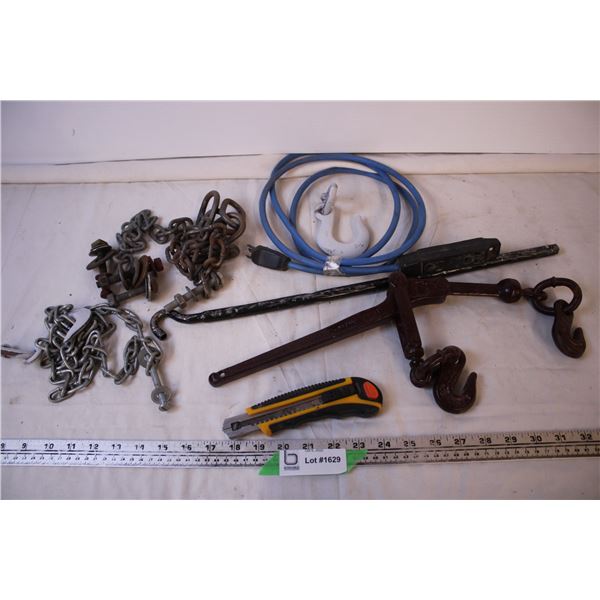 Load Binder, Extension Cord (some damage), Hooks, Chain