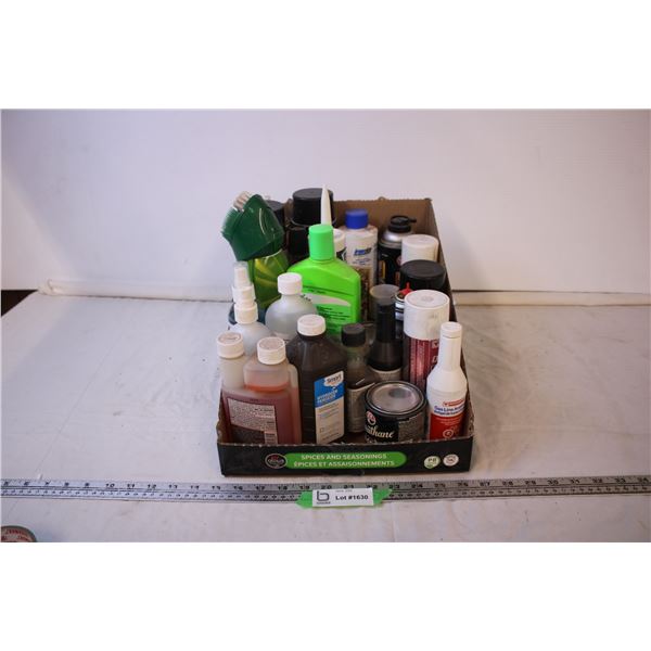 Various Fluids, Cleaners, Solvents