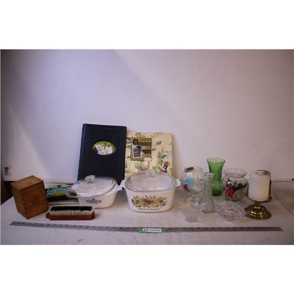 Corning Ware Dishes, Photo Albums, Misc