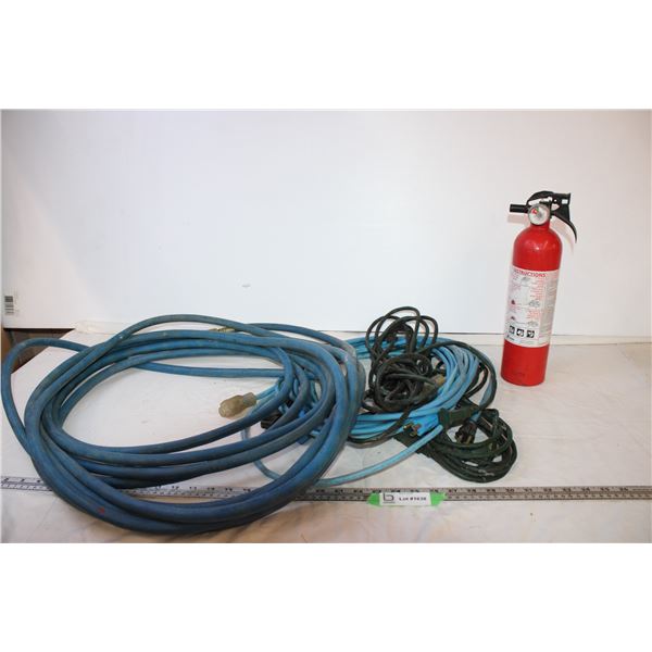 Air Hose, (3) Extension Cords, Fire Extinguisher