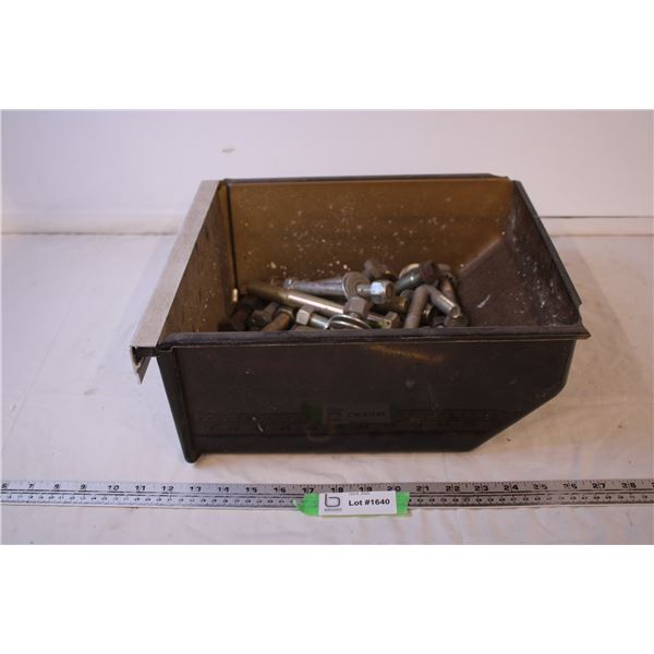 Bin of Large Bolts with Nuts, Washers