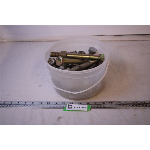 Pail of Asstd Large Bolts, Nuts, Washers