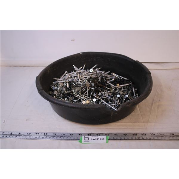 Bin of Roofing Nails, Screws