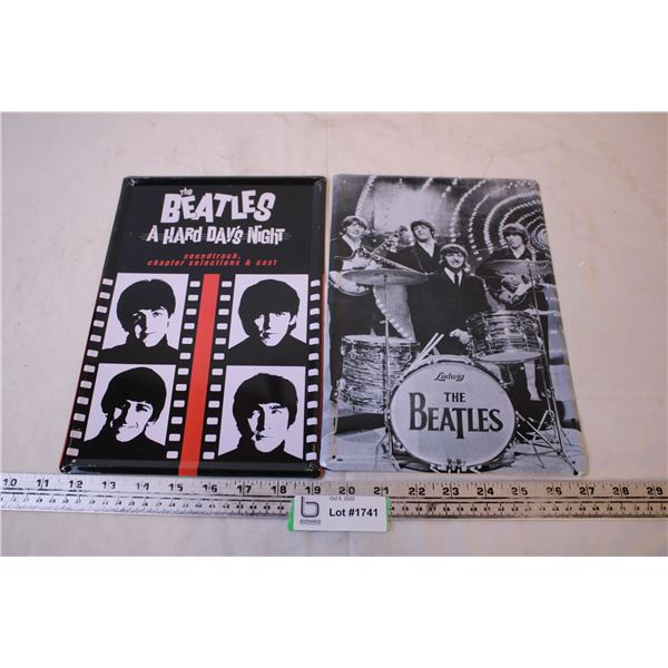 (2) Tin Beatles Signs