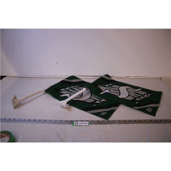 (2) Saskatchewan Roughriders Car Flags