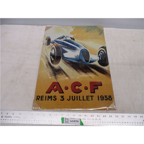 ACF 1938 tin sign - 14x20