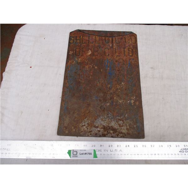 Shell oil co metal - 10.5x16