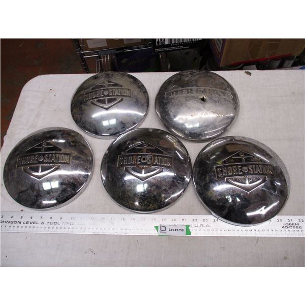 (4) Shore station hubcaps (1) mercury - (5) total