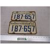 Pair 1961 License plates Saskatchewan