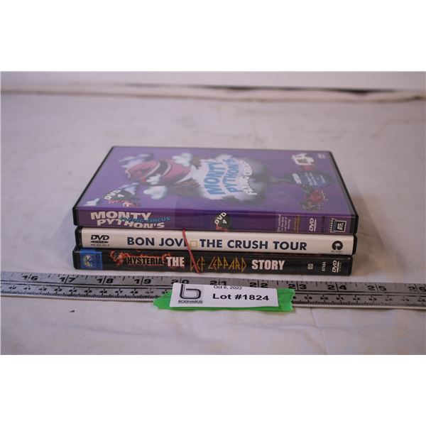 3 DVDs Monty Python Def Leppard Bon Jovi Bodnarus Auctioneering 3 dvds monty python def leppard bon jovi bodnarus auctioneering