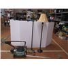*(2) Floor lamps, missing 1 shade, with electric lawn mower