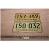 Image 1 : (2) 1974 Saskatchewan Licence Plates