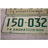 Image 3 : (2) 1974 Saskatchewan Licence Plates