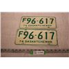 Image 1 : Pair of Saskatchewan 1974 Farm Licence Plates