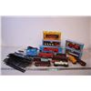 Image 1 : Large Train Set - track + box cars + engines - CN + CP