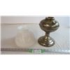Image 1 : Oil Lamp without Burner, Milk Glass Chimney Shade