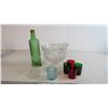 Image 3 : Crystal Bowl, Misc candle glasses, glass bottle