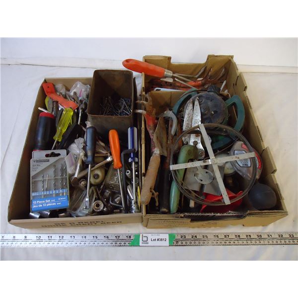 (2) Flats of Tools,gardening,clamps,hitch,and so much more