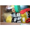 Image 2 : Misc Box of Garage Items (Drain Snake, Nylon Rope, Hardware)