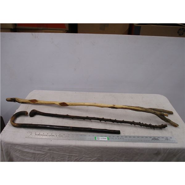 *(3) Vintage walking canes