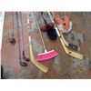 Image 2 : *Lot of hockey sticks, golf clubs, broom, misc