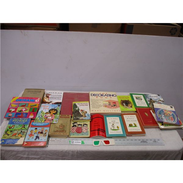 Box of kids readers + misc