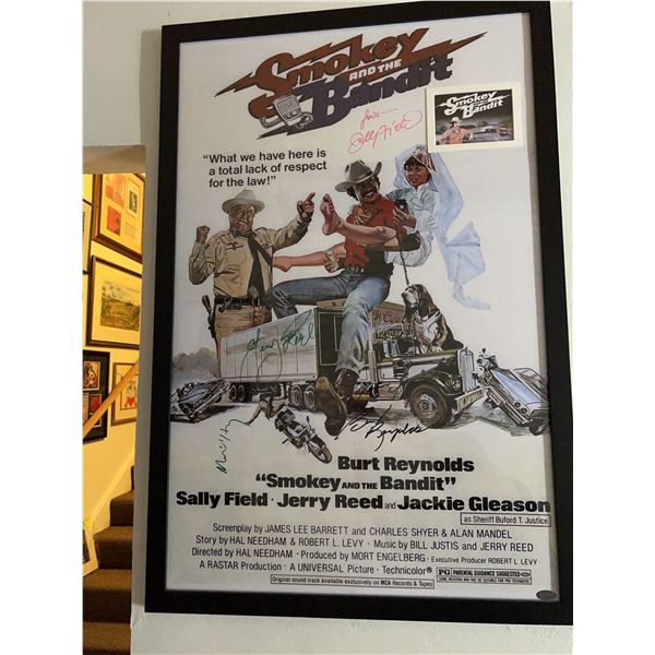 Smokey and the Bandit cast signed movie poster