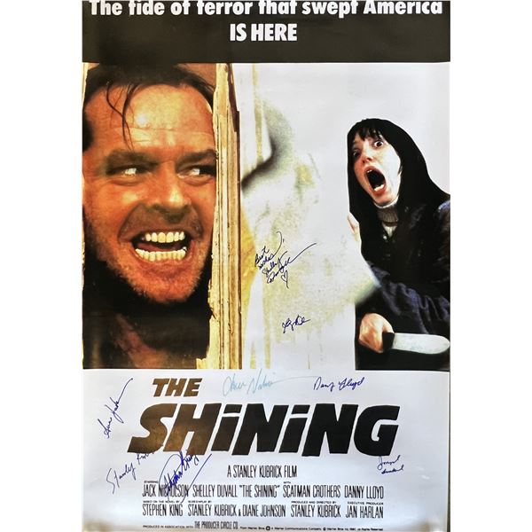 The Shining cast signed movie poster