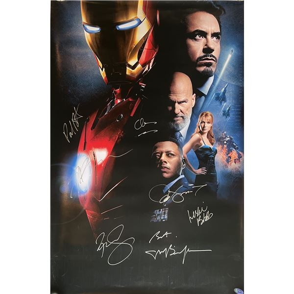 Iron Man cast signed movie poster