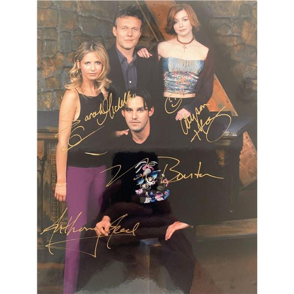 Buffy The Vampire Slayer cast Sarah Michelle Gellar, Nicholas Brendon, Alyson Hannigan and Anthony S