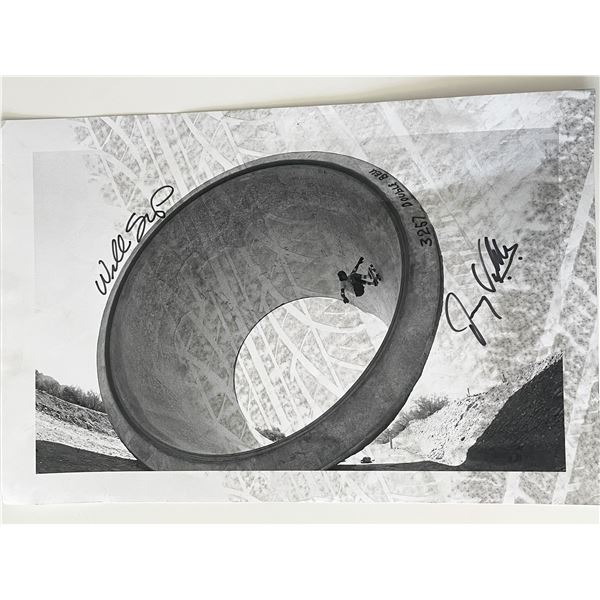 1980s Jay Adams signed concrete tube skater photo