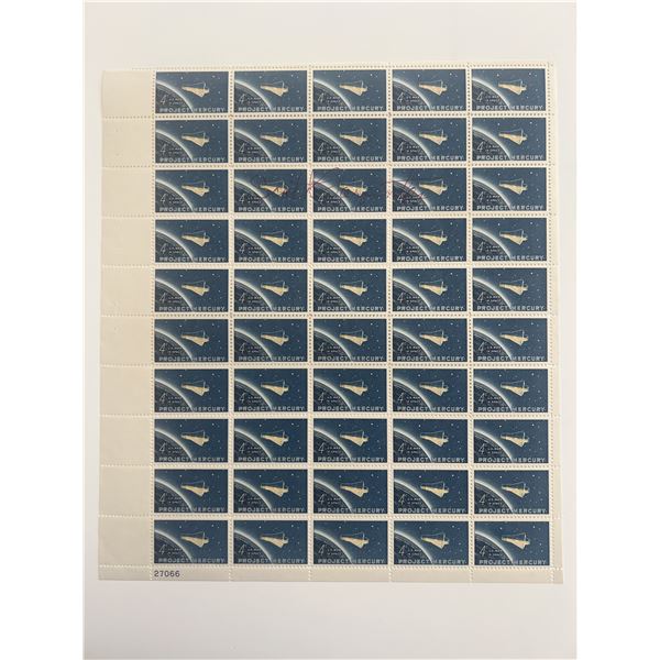 Scott Carpenter signed stamp sheet