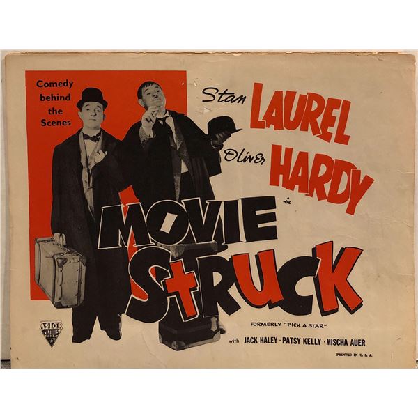 Laurel & Hardy: Movie Struck Original 1954R Vintage  Lobby Card