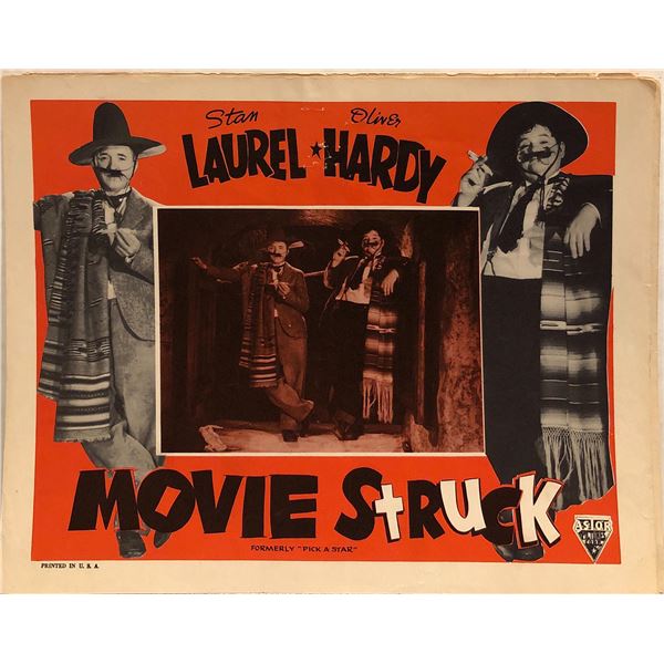 Laurel & Hardy: Movie Struck Original 1954R Vintage  Lobby Card