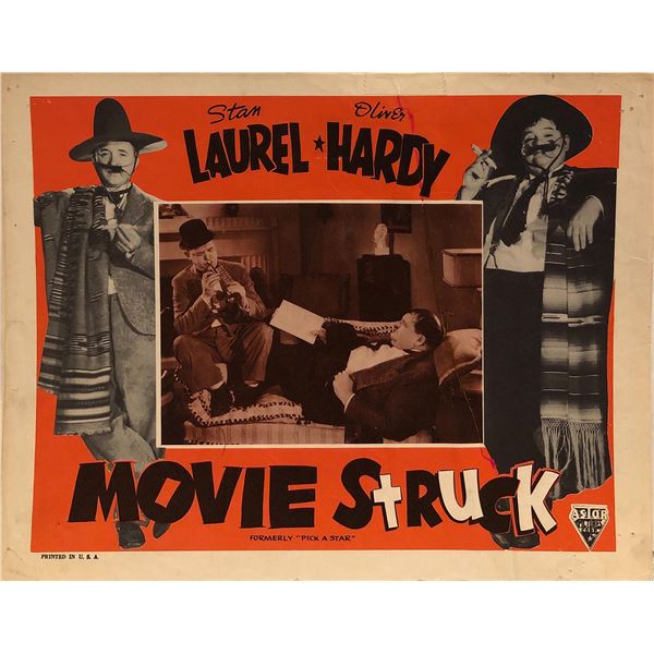 Laurel & Hardy: Movie Struck Original 1954R Vintage  Lobby Card