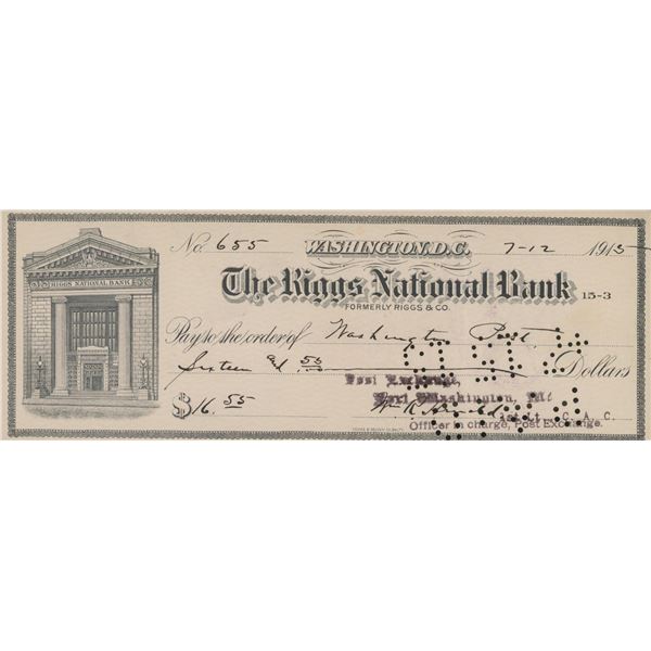 Major General William Arnold signed check