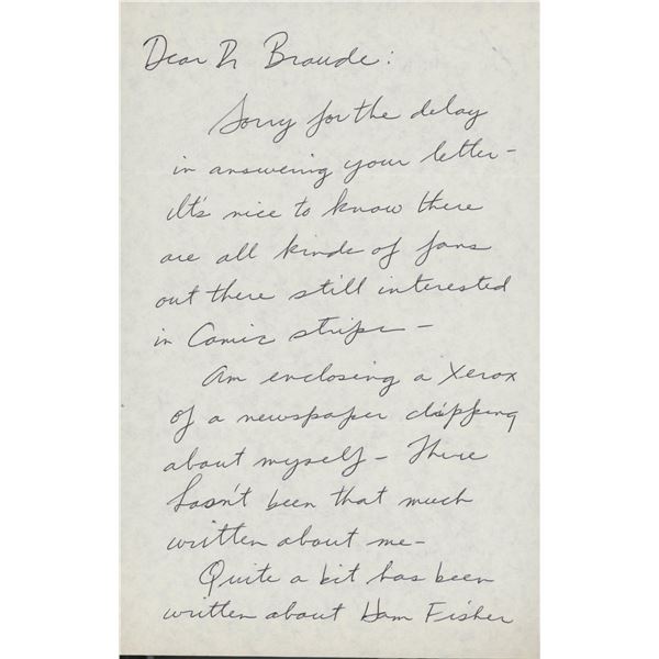 Tony Di Preta handwritten signed letter