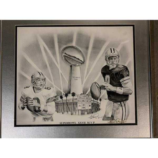 Troy Aikman Superbowl XXVII lithograph