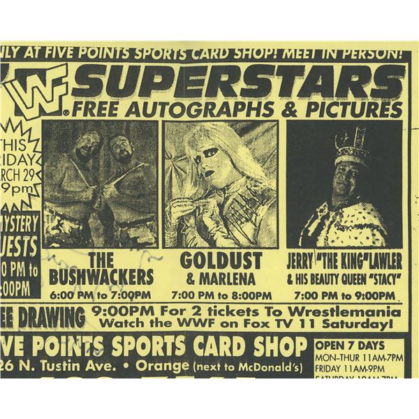 WWE The Brooklyn Brawler  signed flyer