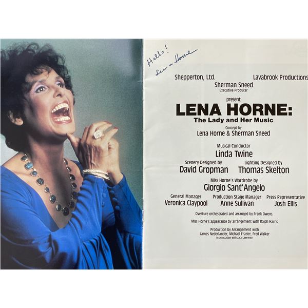 Lena Horne signed "The Lady and Her Music" program