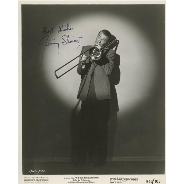 Jimmy Stewart signed "The Glenn Miller Story" movie photo
