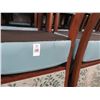 Image 2 : 140-Mahogany Trim Light Blue Tufted Armchair - 140 X $