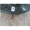 Image 2 : Cherry Pedestal Granite Top Round Table (Chipped)
