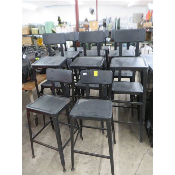 20-Black Metal Bar Stools - 20 X $