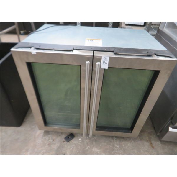 U-Line 3' Glass 2 Door Under Cabinet Reach In Cooler Left 29° Right 44°