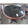 Image 2 : 7-Mahogany Faux Granite Round 2 Top Dining Table - 7 X $