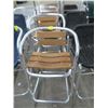 Image 1 : 9 New Teak Slat Column Bar Stools 9 x $